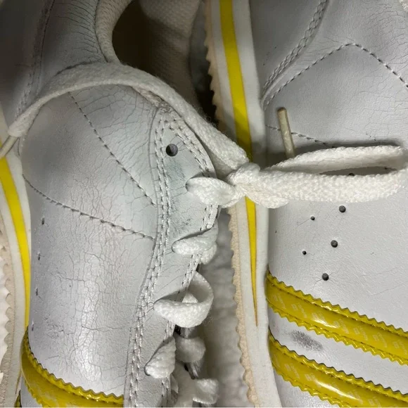 Y2K Vintage Streetwear Sneakers White Leather w/ patent yellow accents size 7.5 - Picture 6 of 14